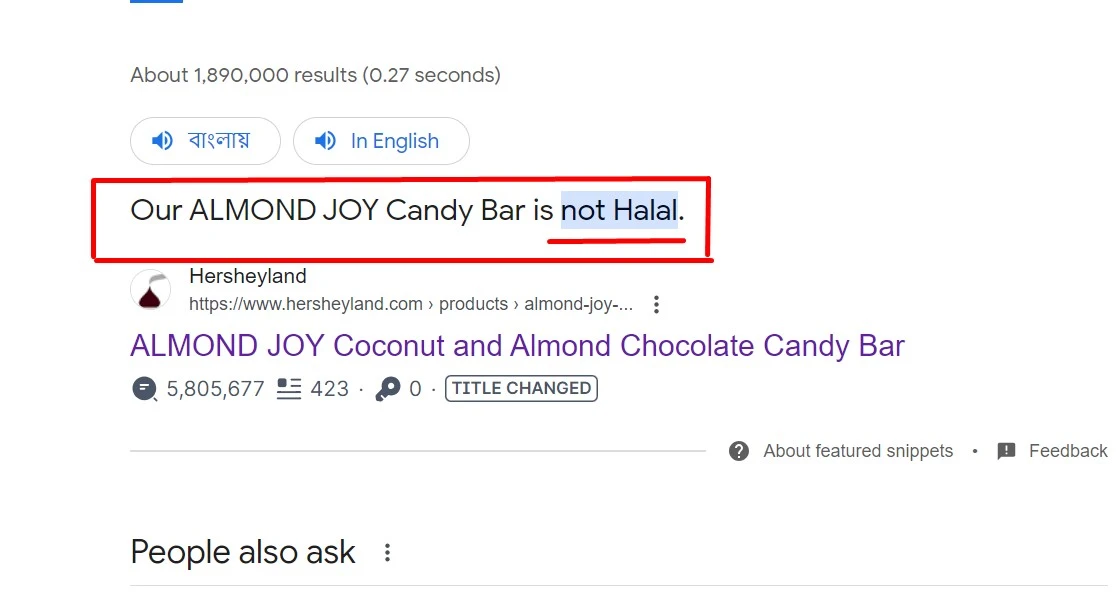 Almond Joy Halal